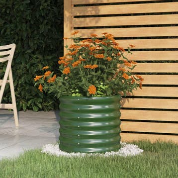 vidaXL Plantenbak 40x40x36 cm gegalvaniseerd staal groen, Tuin en Terras, Verzenden, Nieuw