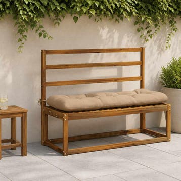 vidaXL Bankkussen VIANEN 100% Polyester Zand 100 x 40 x 12, Verzenden, Nieuw