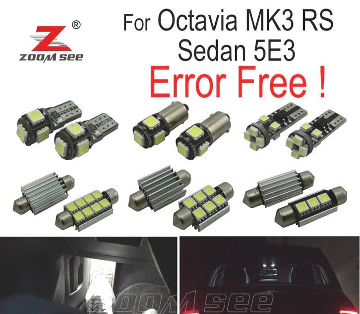 Kit 16 Ampoules Led Intérieur Pour Skoda Octavia 3 Mk3 Mkiii, Autos : Pièces & Accessoires, Éclairage, Envoi