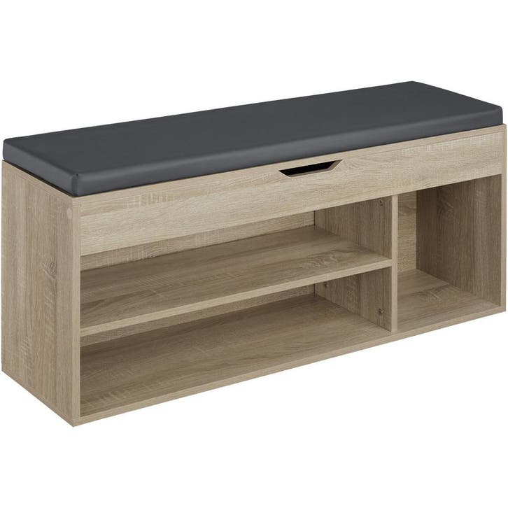 tectake Schoenenkast Natalya met zitkussen 104x30x49cm - Lic, Huis en Inrichting, Kasten | Schoenenkasten, Verzenden