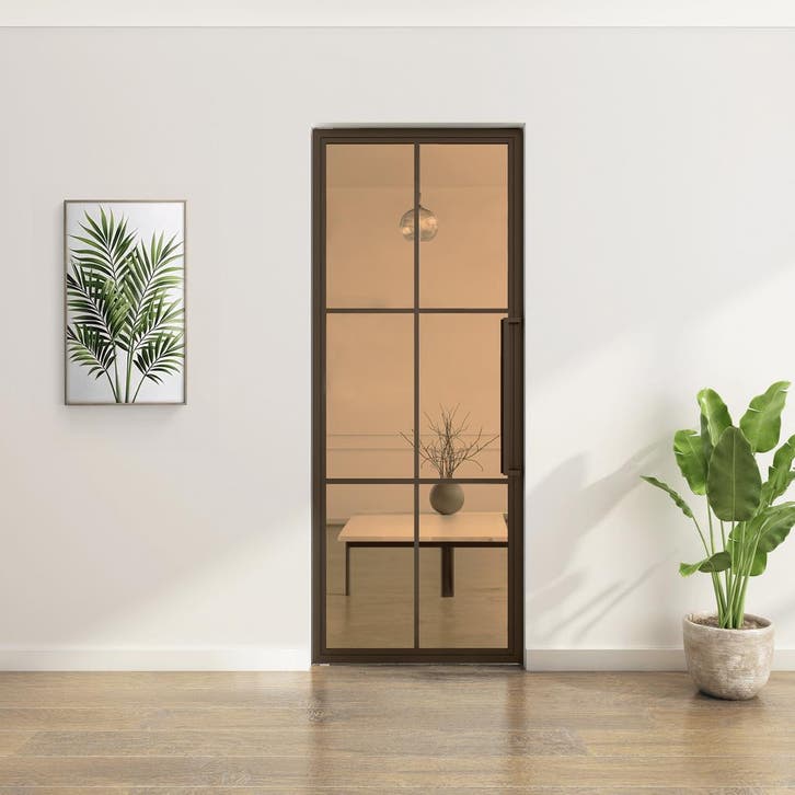 Stalen taatsdeur - Brons - 6 Vlaks - Brons rookglas, Doe-het-zelf en Bouw, Deuren en Vliegenramen, Nieuw, Metaal, Overige typen