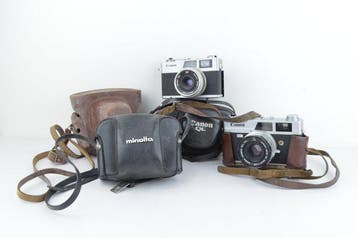 Canon, Minolta, Werra Lot of 4 x Vintage Cameras - Hi-Matic, Audio, Tv en Foto, Nieuw