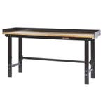 Werkbank 200 cm met hardhouten blad met opzetrand - zwart, Ophalen of Verzenden, Nieuw