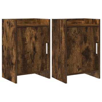 vidaXL Nachttafels 2 st Gerookt eiken 40 x 30 x 60 cm, Huis en Inrichting, Slaapkamer | Nachtkastjes, Verzenden, Nieuw