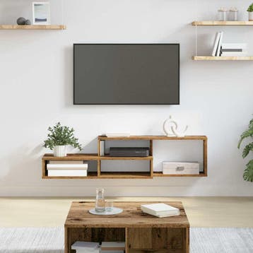 vidaXL Wand TV Stand 120 x 25 x 28,5 cm Bewerkt hout, Verzenden, Nieuw