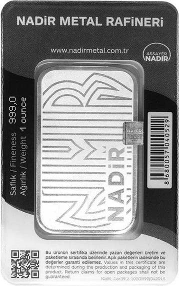 1 Troy Ounce - Zilver .999 - Nadir Metal Rafineri - 31,1
