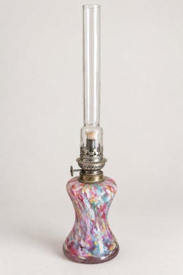 Petroleumlamp - Glas - kerosinelamp, Antiek en Kunst
