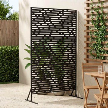 vidaXL Privacyscherm 100 x 50 x 180 cm Staal Zwart, Jardin & Terrasse, Verzenden