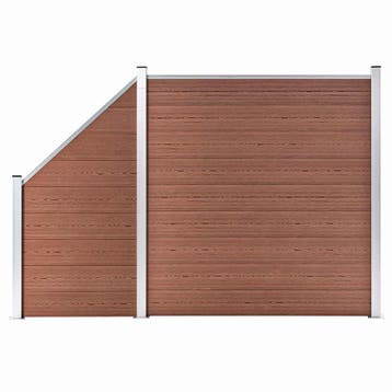 vidaXL Schuttingset 1 vierkant en 1 schuin 273x186 cm HKC, Verzenden, Nieuw