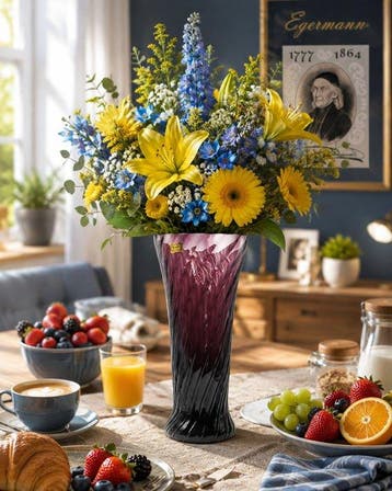 Egermann - Vase - Cristal - Vase Kristall violet, Antiek en Kunst, Antiek | Glaswerk en Kristal