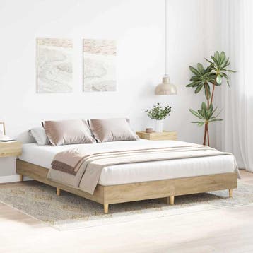 vidaXL Bedframe Sonoma 152 x 203 cm Bewerkt hout, Verzenden, Nieuw