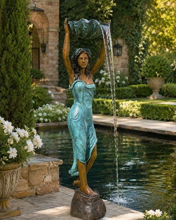 Fontein - 2026 - XL Bronzen Dame met Schelp