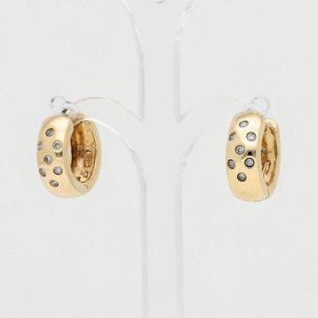 Boucles doreilles - 14 carats Or jaune Diamant (Naturelle)