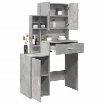 vidaXL Kaptafel met kastje 80x35x132 cm betongrijs, Verzenden, Nieuw