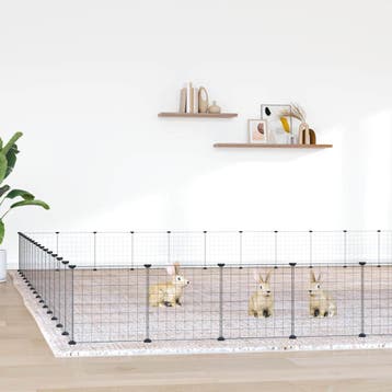 vidaXL Huisdierenkooi met deur 60 panelen 35x35 cm staal, Verzenden, Nieuw