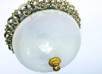 Plafonnier - Laiton, Verre
