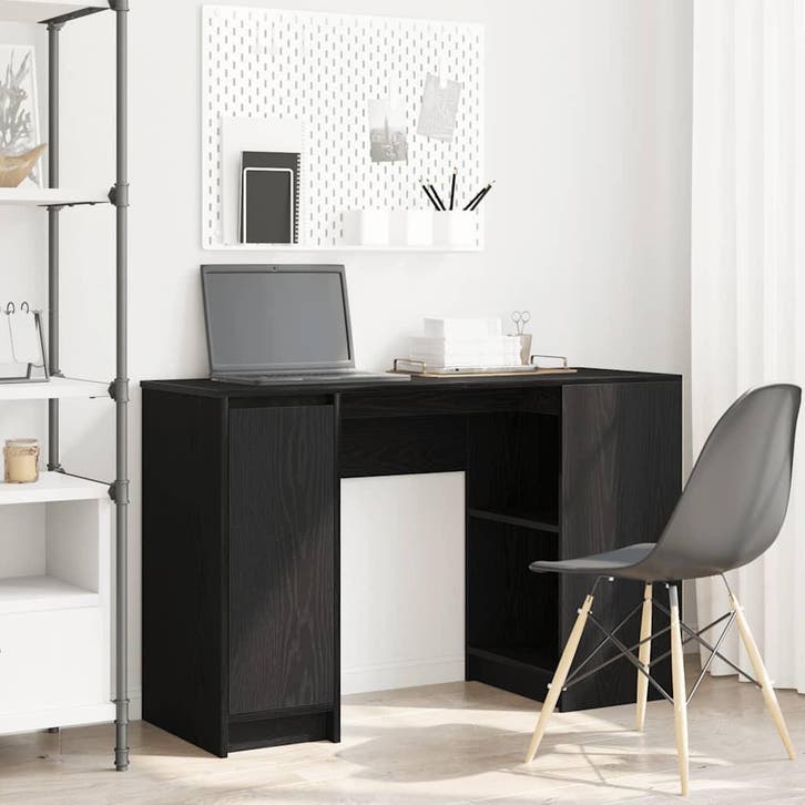 vidaXL Bureau 120x42x76 cm spaanplaat zwart eikenkleurig, Maison & Meubles, Bureaux, Envoi
