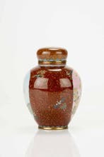 Theekistje / doosje - Een cloisonné theekistje versierd met