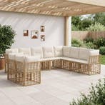 vidaXL Buiten bank set Naturel Polyester, Verzenden, Nieuw