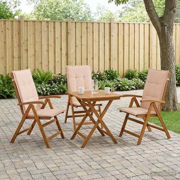 vidaXL Ligstoelen voor Tuin 3 st Naturel Massief Acacia Hout, Verzenden