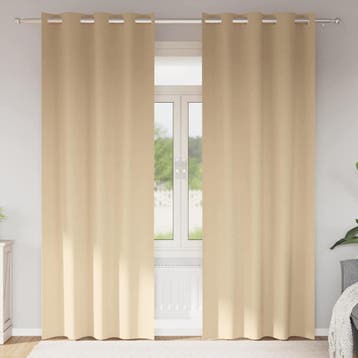 vidaXL Blackout Gordijnen met Ringen 2 st Crèmekleurig 245 x, Verzenden, Nieuw