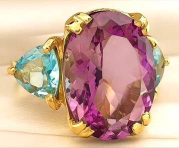 Zonder minimumprijs - Ring - 9 kt. Geel goud, Zilver, Nieuw