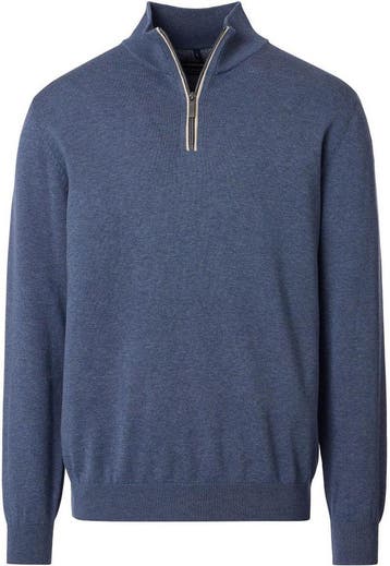 CASAMODA Halfzip Trui Solid Blauw maat Maat 52/54 (L) Heren, Vêtements | Hommes, Pulls & Vestes, Verzenden