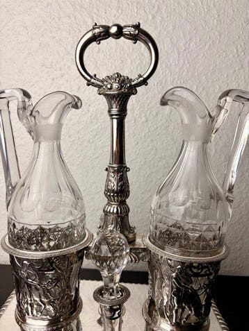 Olie-en-azijnstelletje - Zilver, Kristal, Antiquités & Art