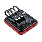 Universele 20.000mAh Mini Powerbank - 4 Types Oplaadkabel -, Telecommunicatie, Verzenden, Nieuw, Tollcuudda