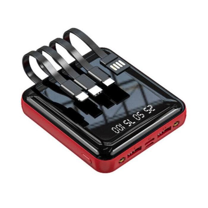 Universele 20.000mAh Mini Powerbank - 4 Types Oplaadkabel -, Telecommunicatie, Powerbanks, Nieuw, Verzenden