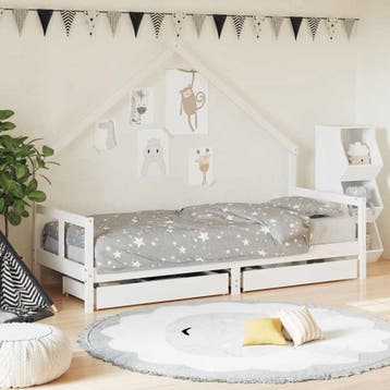 vidaXL Kinderbedframe met lades 80x200 cm massief grenenhout, Verzenden, Nieuw
