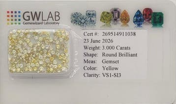 Sans prix de réserve - 157 pcs Diamant (Couleur naturelle) -, Handtassen en Accessoires, Edelstenen, Nieuw