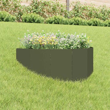 vidaXL Gazonrand 100 x 45 cm Staal Olijfgroen, Verzenden
