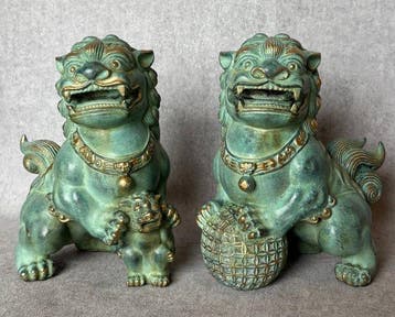 Beeld, Exclusieve Set Foo Dogs 22 cm / 4.8 kg - 22 cm -