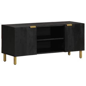 vidaXL tv-meubel 105x33x46 cm bewerkt hout zwart, Verzenden, Nieuw