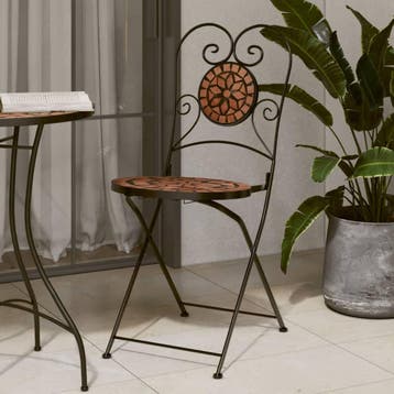vidaXL Opklapbare stoelen (2 stuks) van terracotta keramiek, Tuin en Terras, Tuinstoelen, Verzenden, Nieuw