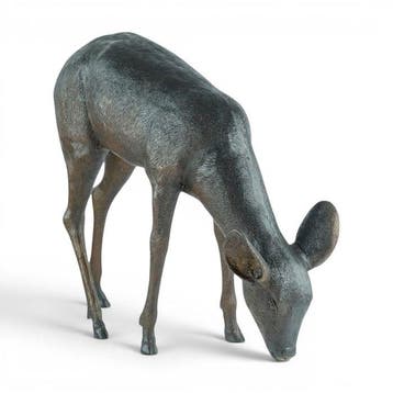 sculptuur, Grazing Deer - 58 cm - 50 cm - Brons