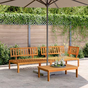 vidaXL 3-delige Loungeset pallet massief acaciahout, Tuin en Terras, Verzenden, Nieuw