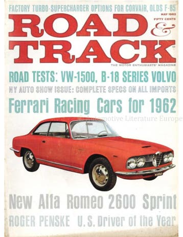 1962 ROAD AND TRACK MAGAZINE MEI ENGELS, Nieuw