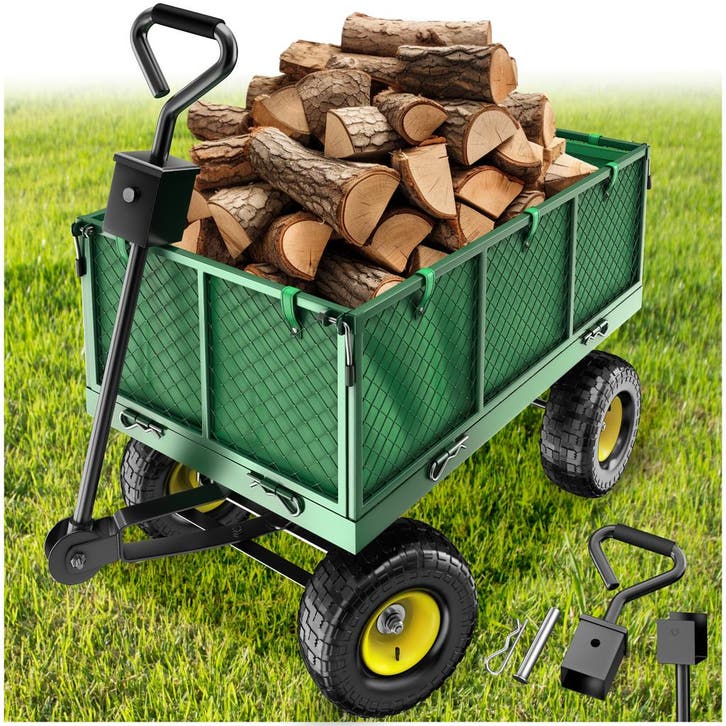 Bolderwagen Transportkar XXL max. 550kg - groen, Tuin en Terras, Overige Tuin en Terras, Verzenden