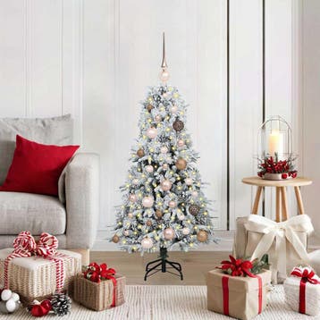 vidaXL Kunstmatige Hinged Kerstboom met 150 LED Wit 120 cm, Verzenden
