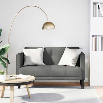 vidaXL Loveseat bank / zetel Donkergrijs 111 cm Stof, Verzenden