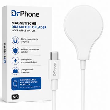 DrPhone N6 Safe - Magnetische Laadkabel Compatibel met Apple, Handtassen en Accessoires, Smartwatches, Verzenden, Nieuw
