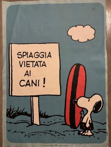 Schulz Charles - Originale Snoopy in spiaggia - Jaren 1970
