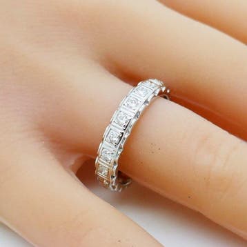 Bague déternité - 18 carats Or blanc - 1.00ct. tw. Diamant, Bijoux, Sacs & Beauté