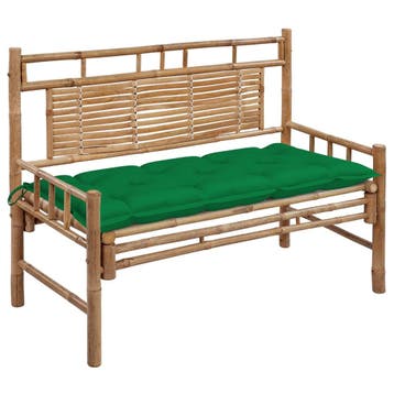 vidaXL Tuinbank met kussen 120 cm bamboe, Tuin en Terras, Verzenden, Nieuw