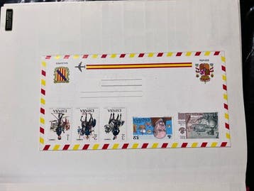 Wereld - Uitzoeker Wereld in 4 Albums, daarbij Spanje, Gestempeld