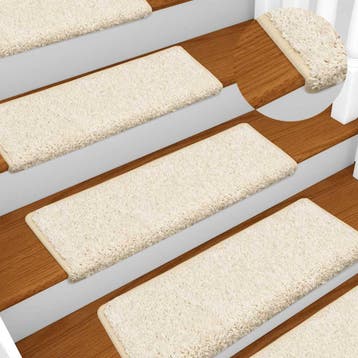 vidaXL Trapmatten 10 st 65x21x4 cm Wit Rechthoekige Rand, Verzenden, Nieuw