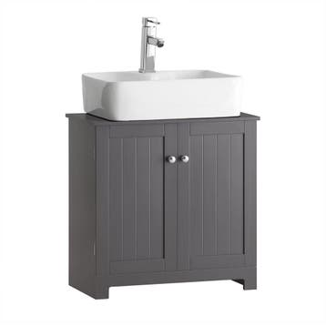 2dekans | SoBuy 2-Laags opbergkast - 60 X 29 X 60cm - Grijs, Ophalen of Verzenden