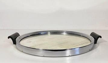 Plateau - Plateau rond Art Déco, années 1930 - Laiton